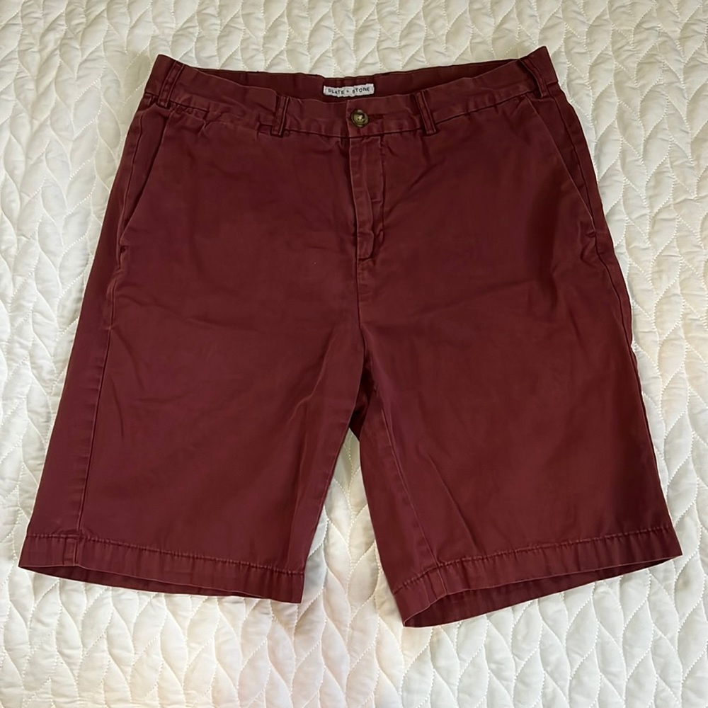 Burgundy Slate & Stone Shorts - 32